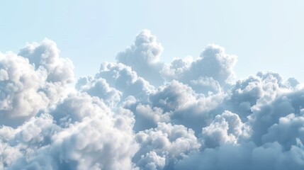 Aerial View of Fluffy Cumulus Clouds in a Blue Sky