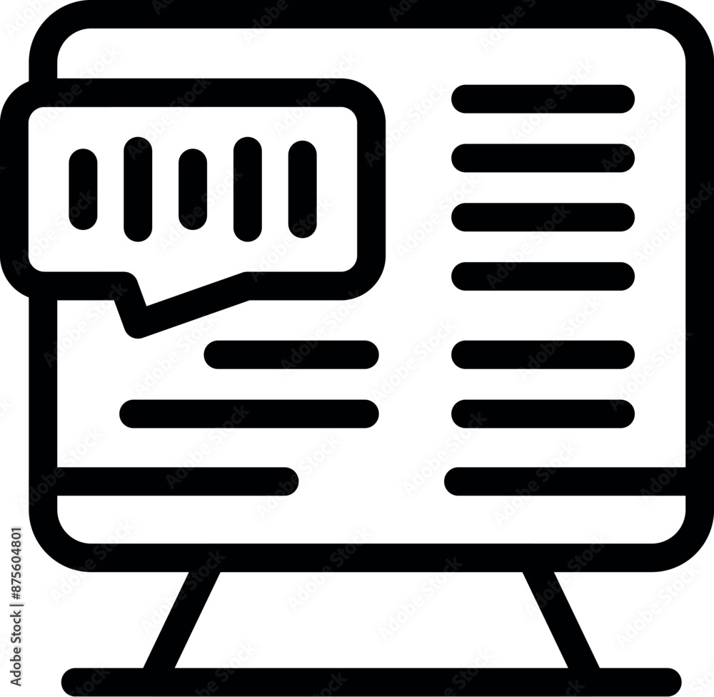 Poster computer screen displaying a bar chart and a survey, suggesting data analysis and market research