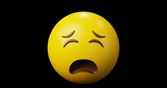 3d Emoticon or Smiley Crying Flood Yellow Ball Emoji