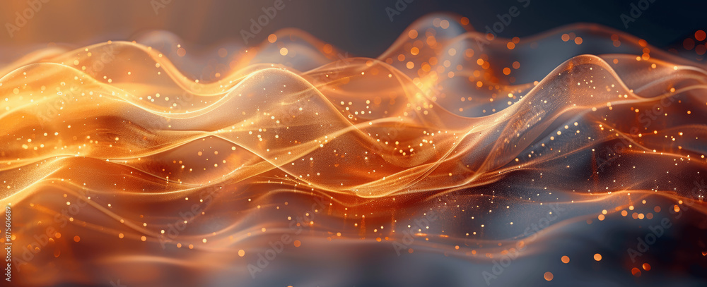 Poster elegant abstract brown and golden waves modern 3d background high resolution design for presentation