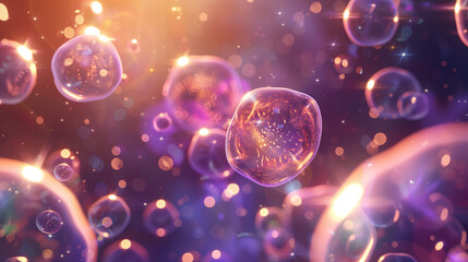3D illustration of Antioxidant Blends protecting cells, holographic concept of anti-aging and health promotion