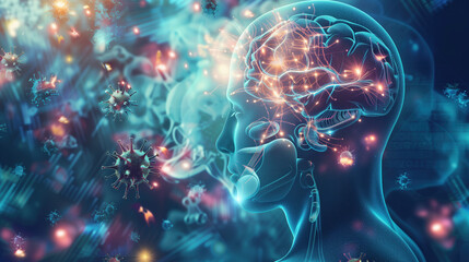 3D Illustration of Serotonin Booster 5-HTP, Medical Health Advertisement