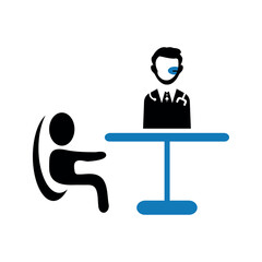 Doctor patient consultation icon. vector graphics