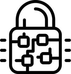 Digital padlock is securing data using blockchain technology, ensuring secure and tamper proof transactions
