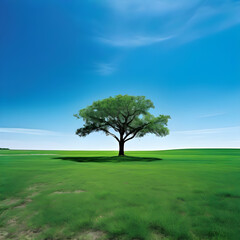 Obraz premium tree on green field
