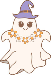 Groovy Ghost Halloween illustration