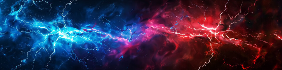 abstract blue and red plasma lightning, fantasy fire, flame, flash light