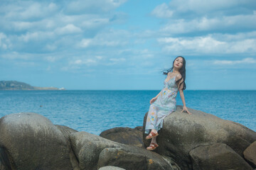 Dublin, Ireland - Oriental women at the seaside town