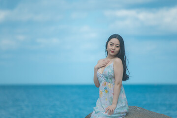 Dublin, Ireland - Oriental women at the seaside town