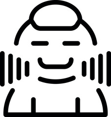 Black and white line drawing of a person enjoying music on their headphones