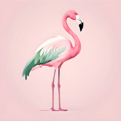 Fototapeta premium pink flamingo on a pink background