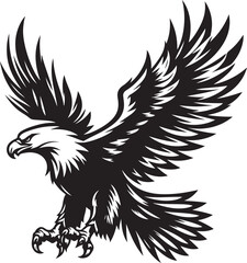 Hand drawn ”flying eagle” silhouette vector art illustration image