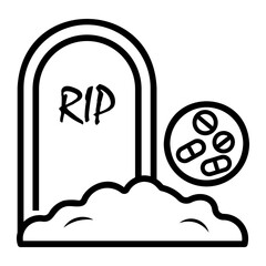 gravestone Line Icon