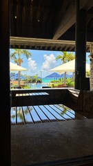 view of the sea from the window