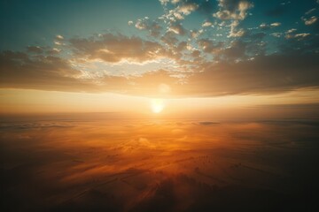 Fototapeta premium Mental Health, meditation, aerial drone, aerial lens, midday, landscape, cross-processed, dreamy, golden hour lighting