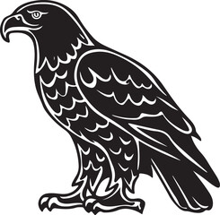 Obraz premium Hand drawn ”flying eagle” silhouette vector art illustration image