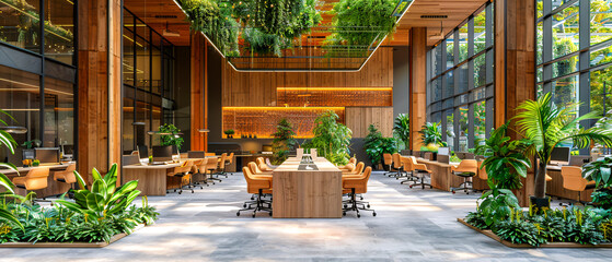 Trendy cafe interior with modern decor and comfortable seating arrangements