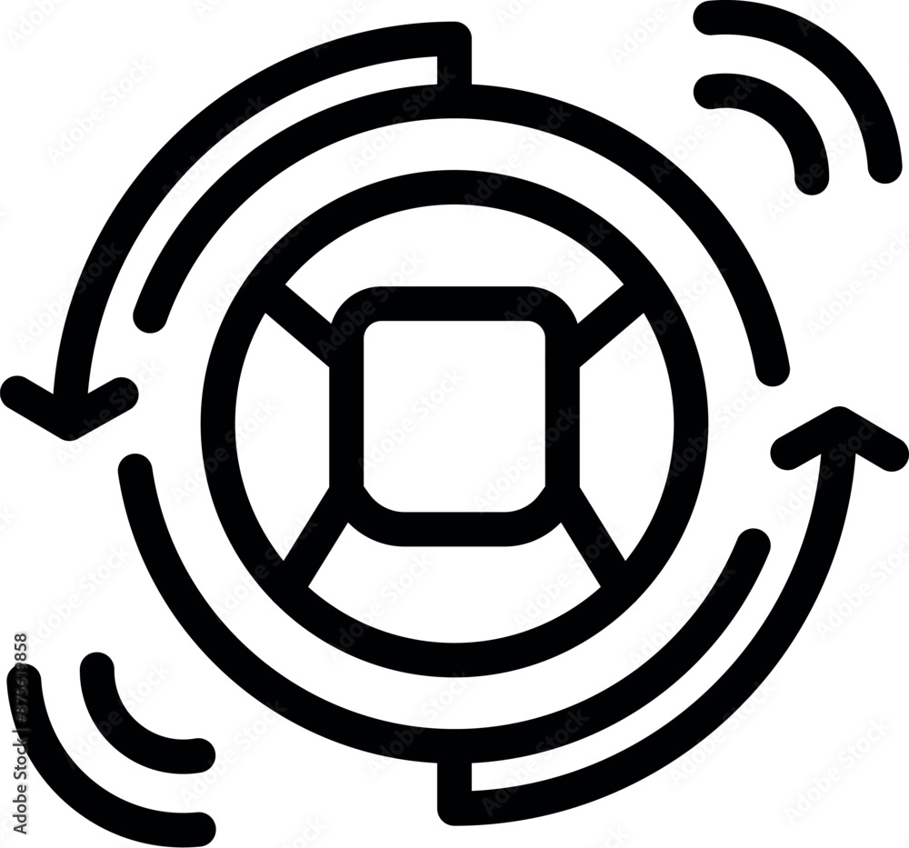 Poster data exchange system is transforming with rotating arrows, symbolizing a dynamic and efficient proce