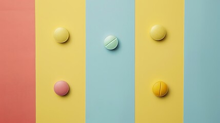 Fototapeta premium Pills drugs tablets isolated on colorful background