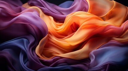 Obraz premium an abstract image of colorful fabric on a black background
