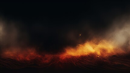 an abstract image of fire and smoke on a black background