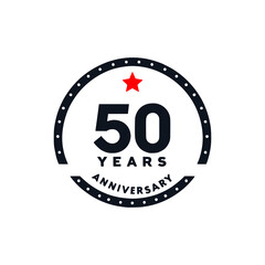 50 years anniversary greeting vector illustration template design