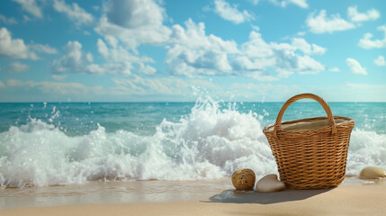 basket on the beach