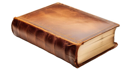 Obraz premium Vintage Brown Leather Bound Hardcover Book, Old Encyclopedia