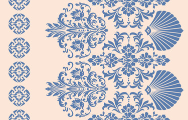 Motifs African boho paisley Floral Ikat pattern embroidery border. Ethnic ikat floral Ethnic Indian Pattern Ikat pattern Ethnic Pattern.Border indian floral Aztec embroidery border seamless patterns.