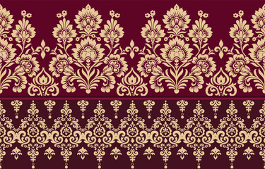 Motifs African boho paisley Floral Ikat pattern embroidery border. Ethnic ikat floral Ethnic Indian Pattern Ikat pattern Ethnic Pattern.Border indian floral Aztec embroidery border seamless patterns.