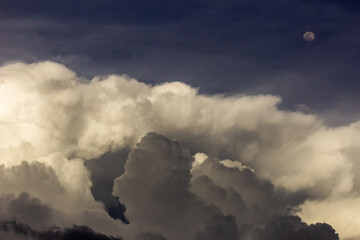 beautiful clouds sky and moon