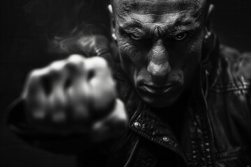 A closeup of a man s clenched fists