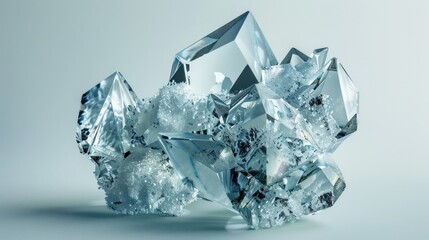 A captivating microscopic view of a salt crystal, showcasing its geometric perfection and sharp edges.