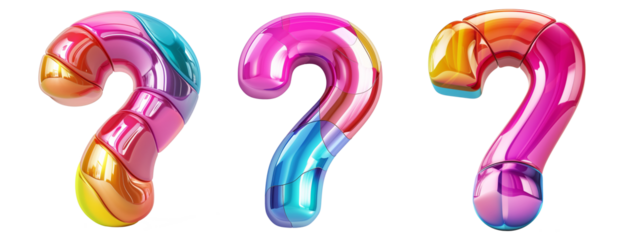 Question Mark Or 7 number 3D letter colorful