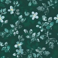 Charming Floral Grid Pattern with Realistic Flower Illustrations