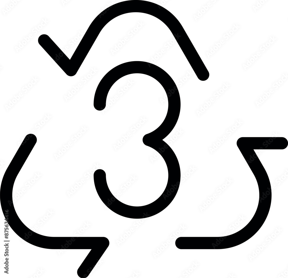 Poster recycling symbol representing the process of transforming waste materials into reusable objects to p