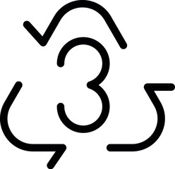 Recycling symbol representing the process of transforming waste materials into reusable objects to prevent waste
