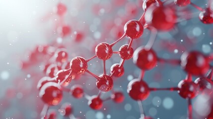 Obraz premium A hemoglobin molecule, responsible for transporting oxygen in our blood, rendered in a captivating and informative style