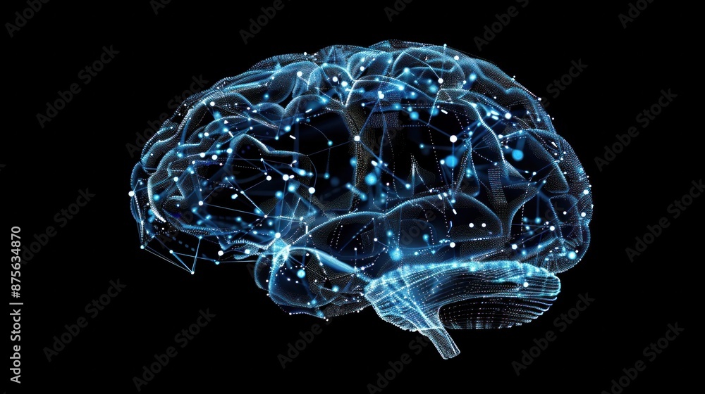 Poster a microscopic neural interface, seamlessly connecting the human brain to computers, unlocking a new 