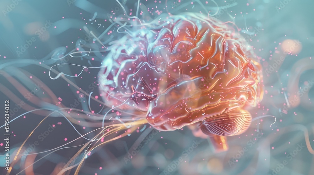 Poster a microscopic neural interface, seamlessly connecting the human brain to computers, unlocking a new 