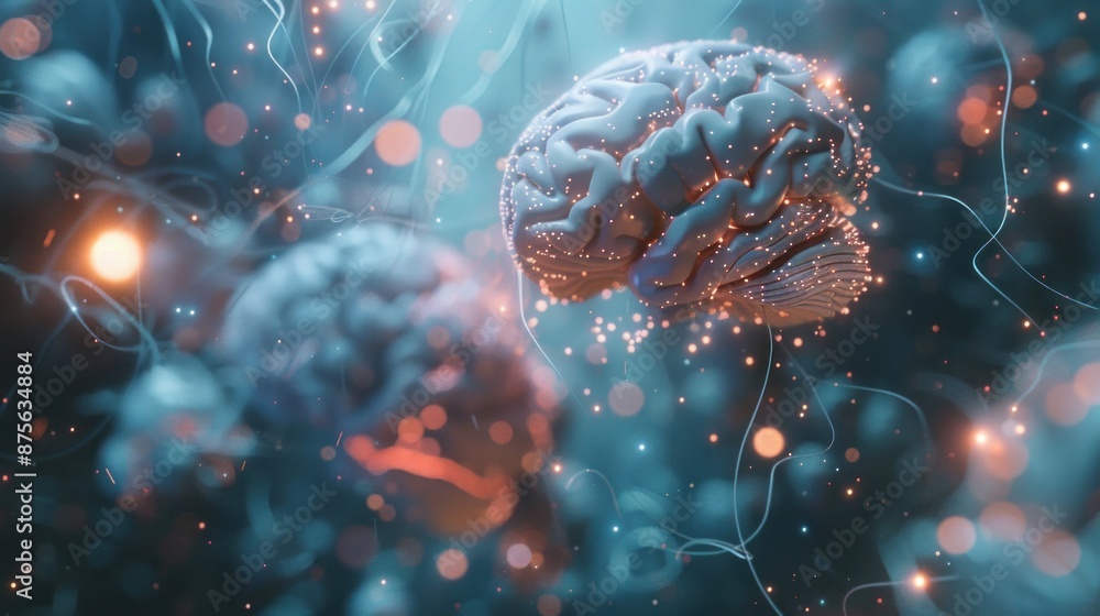 Poster a microscopic neural interface, seamlessly connecting the human brain to computers, unlocking a new 