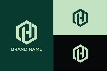 letter CC H hexagon shield safety logo, letter CC H  iconic real estate construction logo