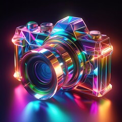 abstract camera background with colorful lights