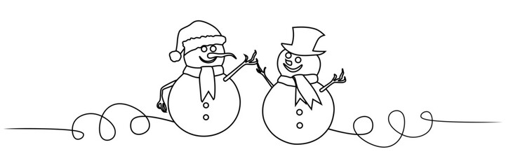 line art snowman illustration background for a christmas 