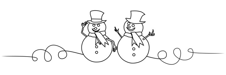 line art snowman illustration background for a christmas 