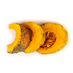 pumpkin isolated on white background slice cube