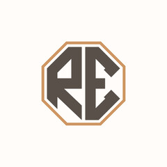 Fototapeta premium Modern Letter RE Logo for Corporate Business Brand Identity. Creative RE Logo Design.