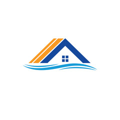 home logo element for care roofing real estate business and service