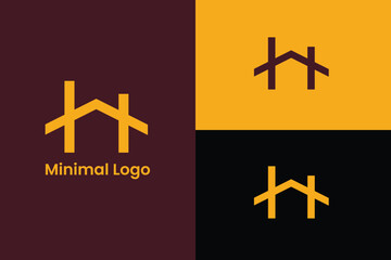 Obraz premium initial letter H home roof arrow modern construction logo, letter H Architecture logo design, abstract construction company residential contractor and General Contractor brand design template, 