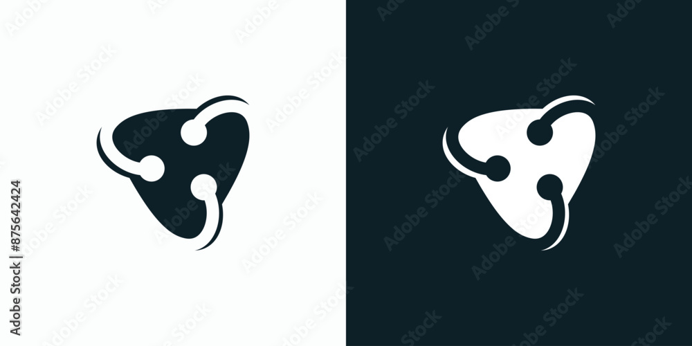 Poster technology connection triangle vector logo design with modern, simple, clean and abstract style.